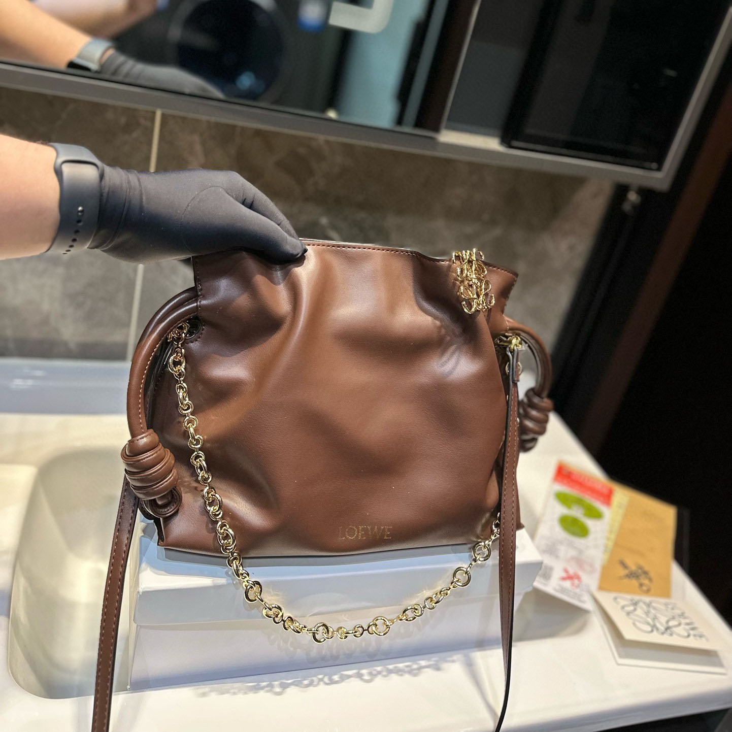 Flamenco clutch in nappa calfskin