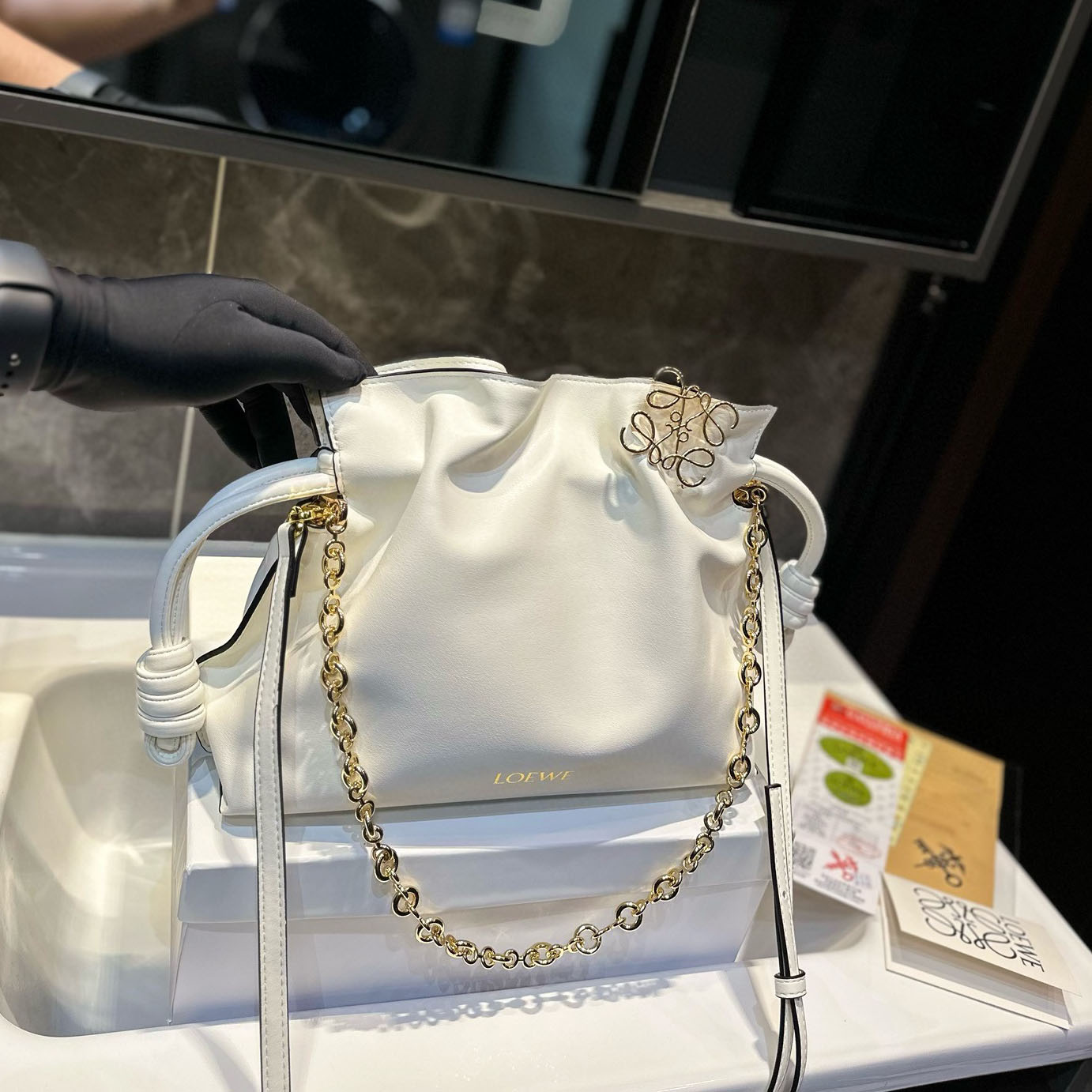 Flamenco clutch in nappa calfskin