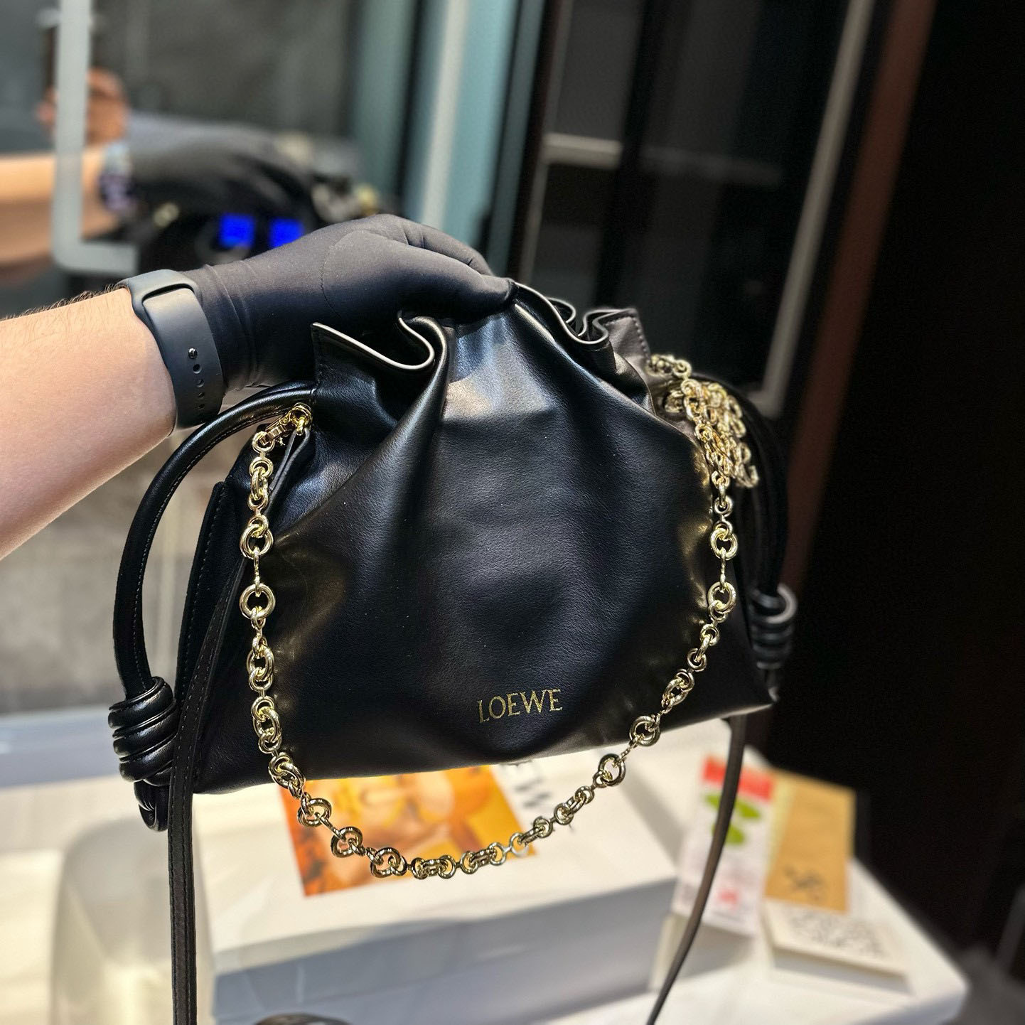 Flamenco clutch in nappa calfskin