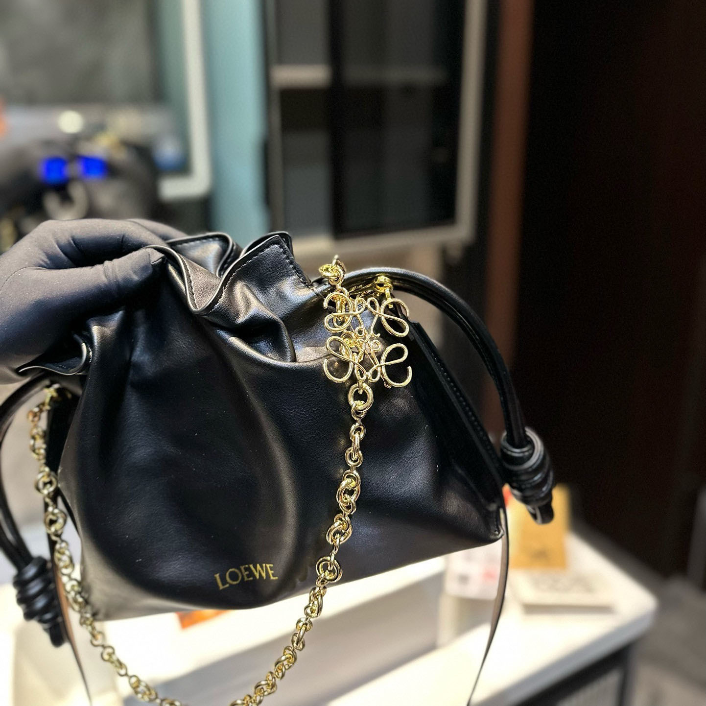 Flamenco clutch in nappa calfskin