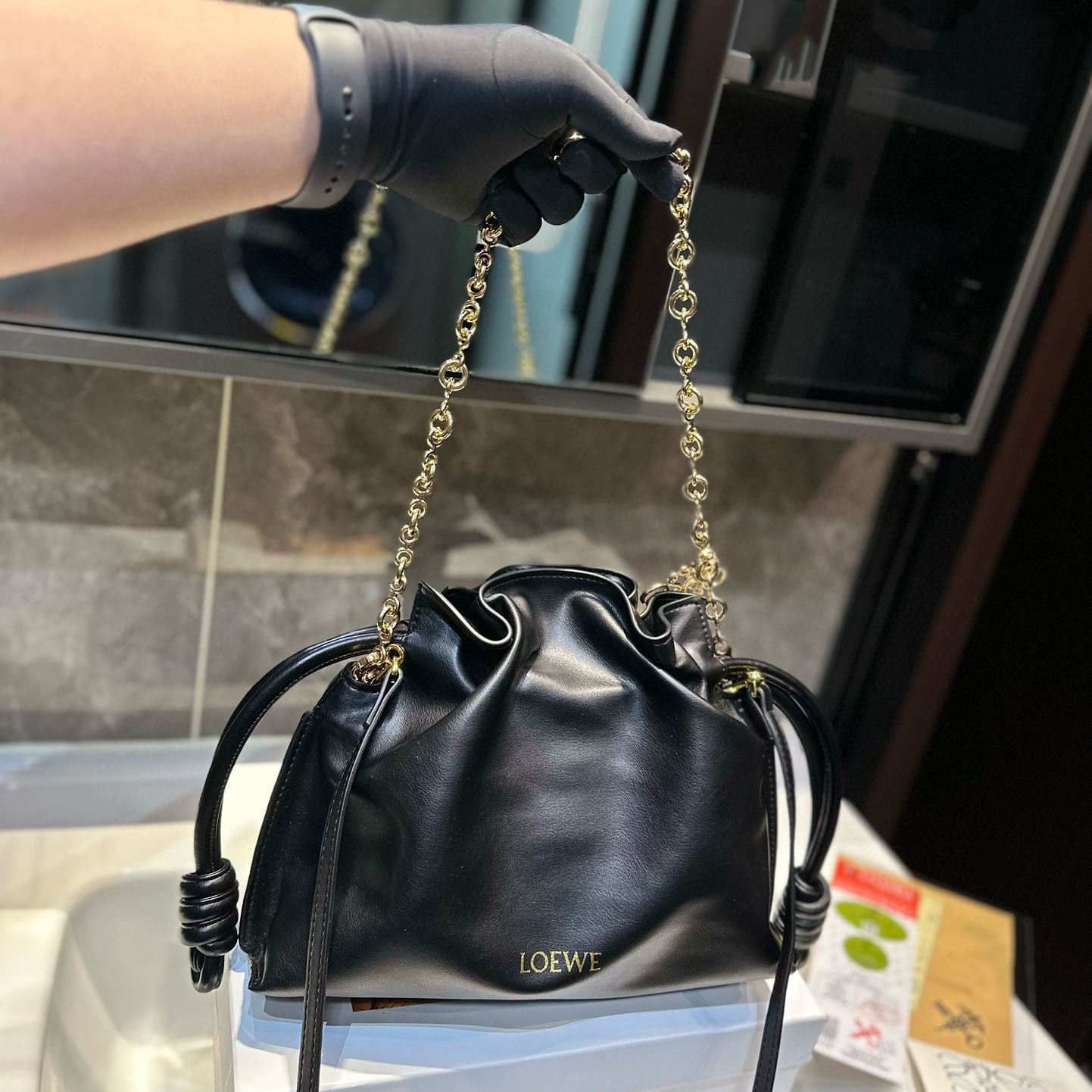 Flamenco clutch in nappa calfskin