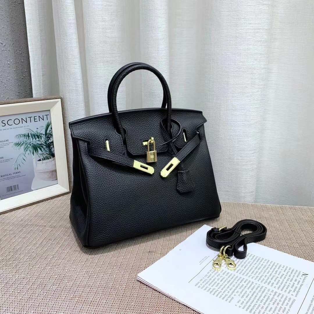 Herthtmes Togo Birkin 20/25/30/35 Black Bag