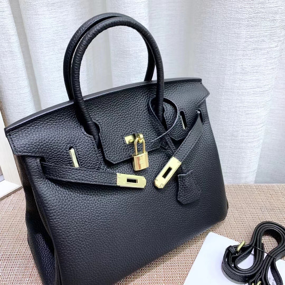 Herthtmes Togo Birkin 20/25/30/35 Black Bag