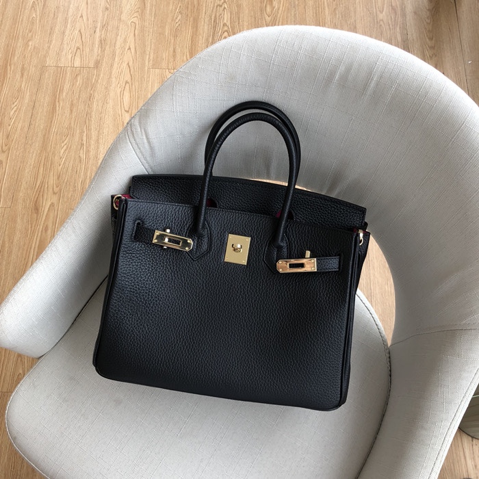 Herthtmes Togo Birkin 25/30/35 Black Bag
