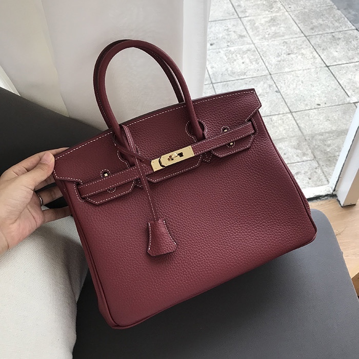 Herthtmes Togo Birkin 25/30/35 Deep Red Bag