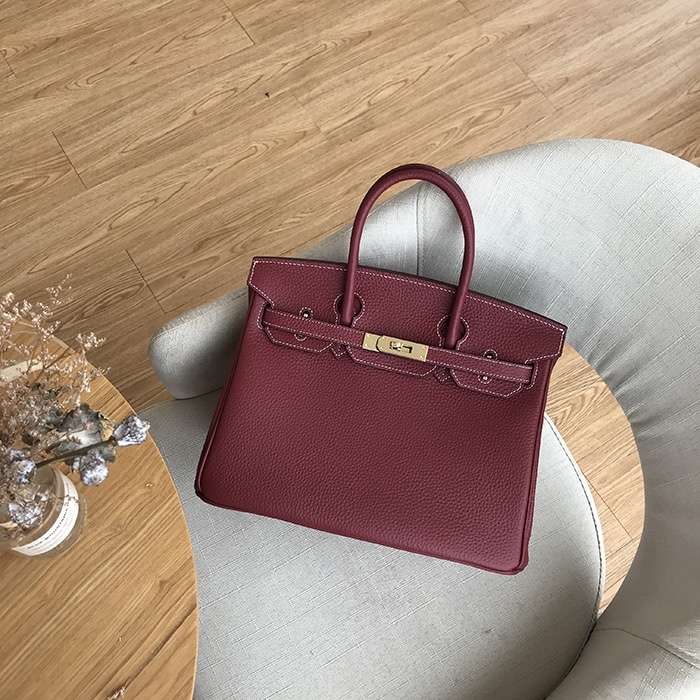 Herthtmes Togo Birkin 25/30/35 Deep Red Bag