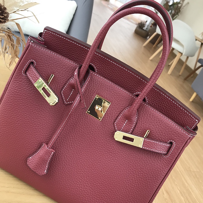 Herthtmes Togo Birkin 25/30/35 Deep Red Bag