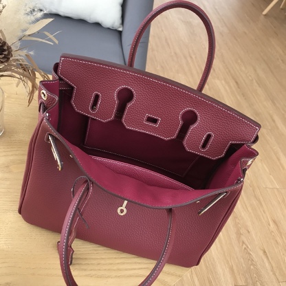 Herthtmes Togo Birkin 25/30/35 Deep Red Bag