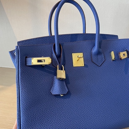 Herthtmes Togo Birkin 25/30/35 Dark Blue Bag