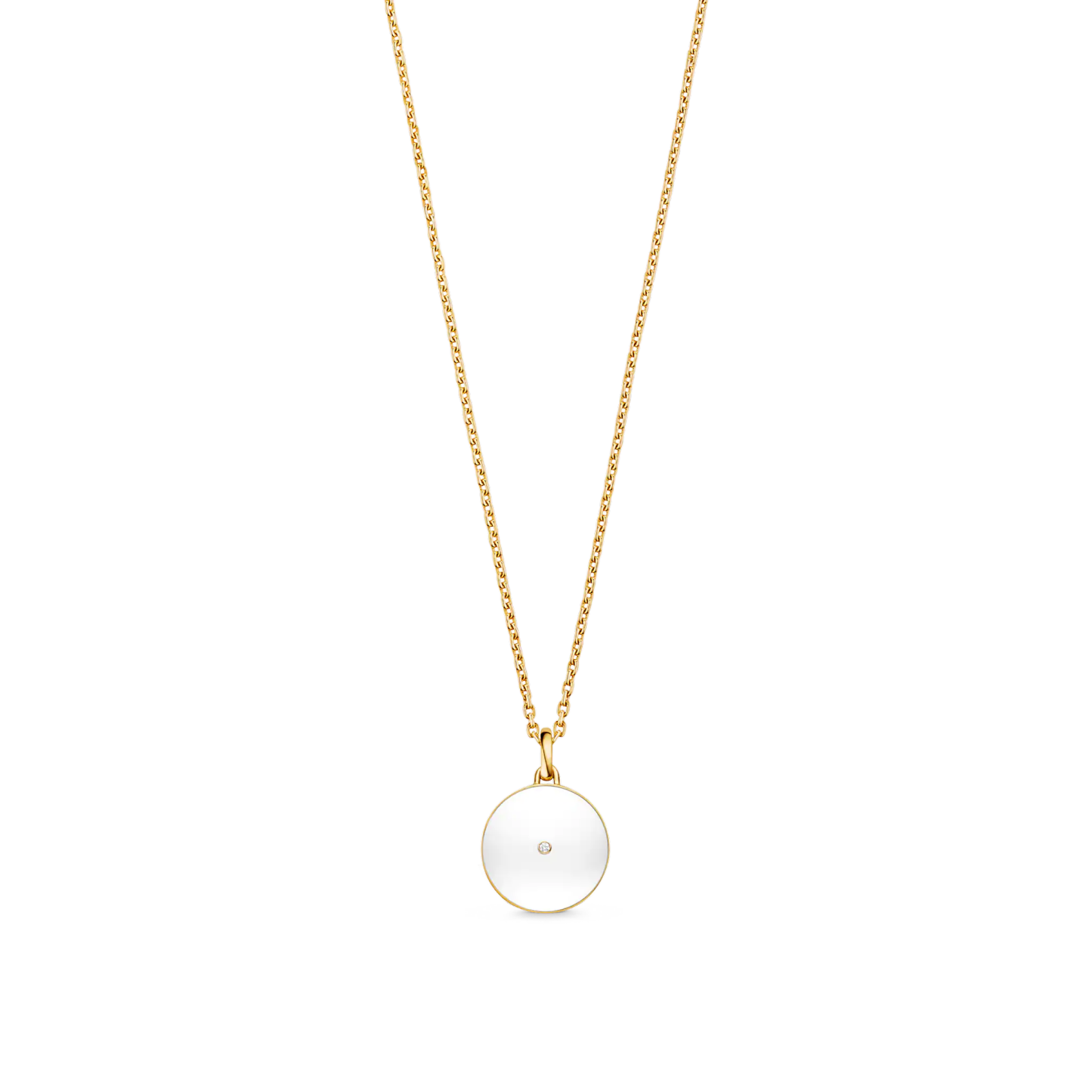 B Blossom Medallion, Yellow Gold, White Gold, White Agate And Diamonds