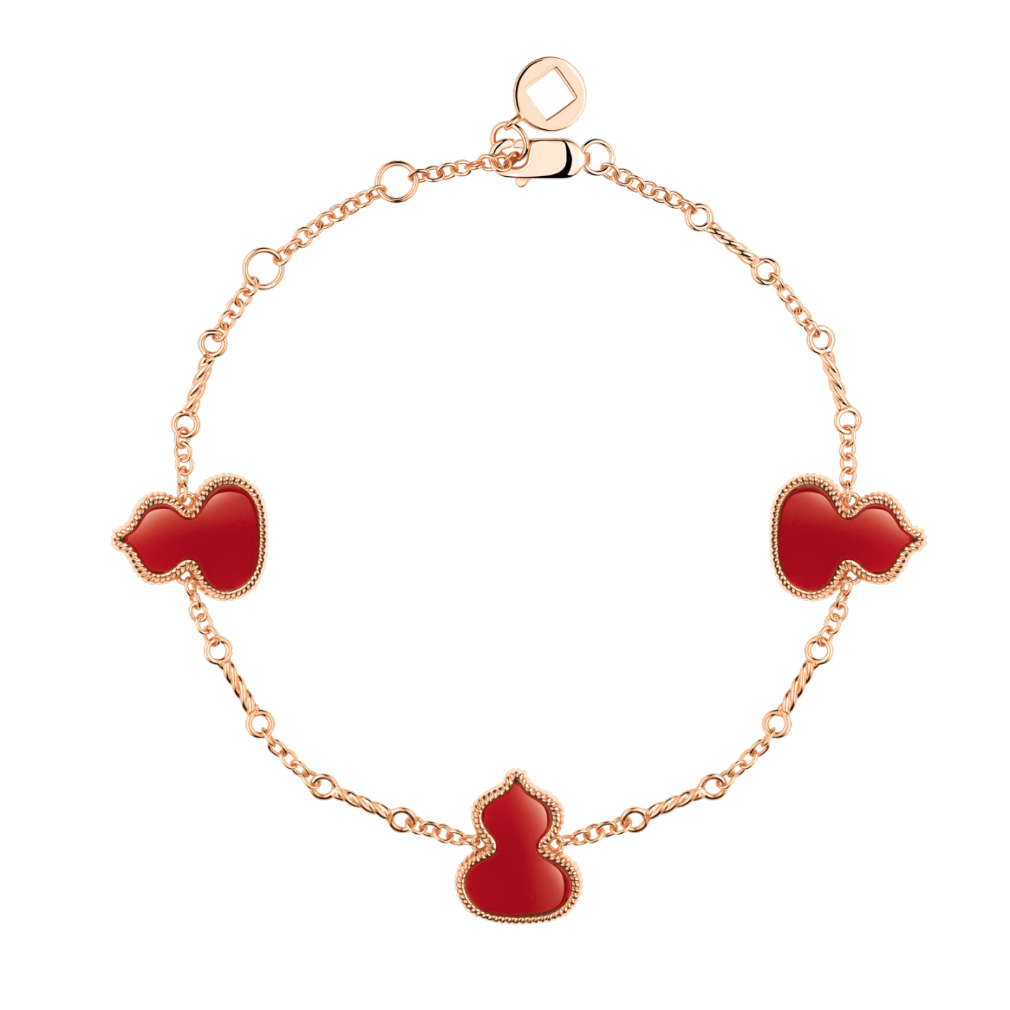 Wulu bracelet in 18K rose gold with red agates