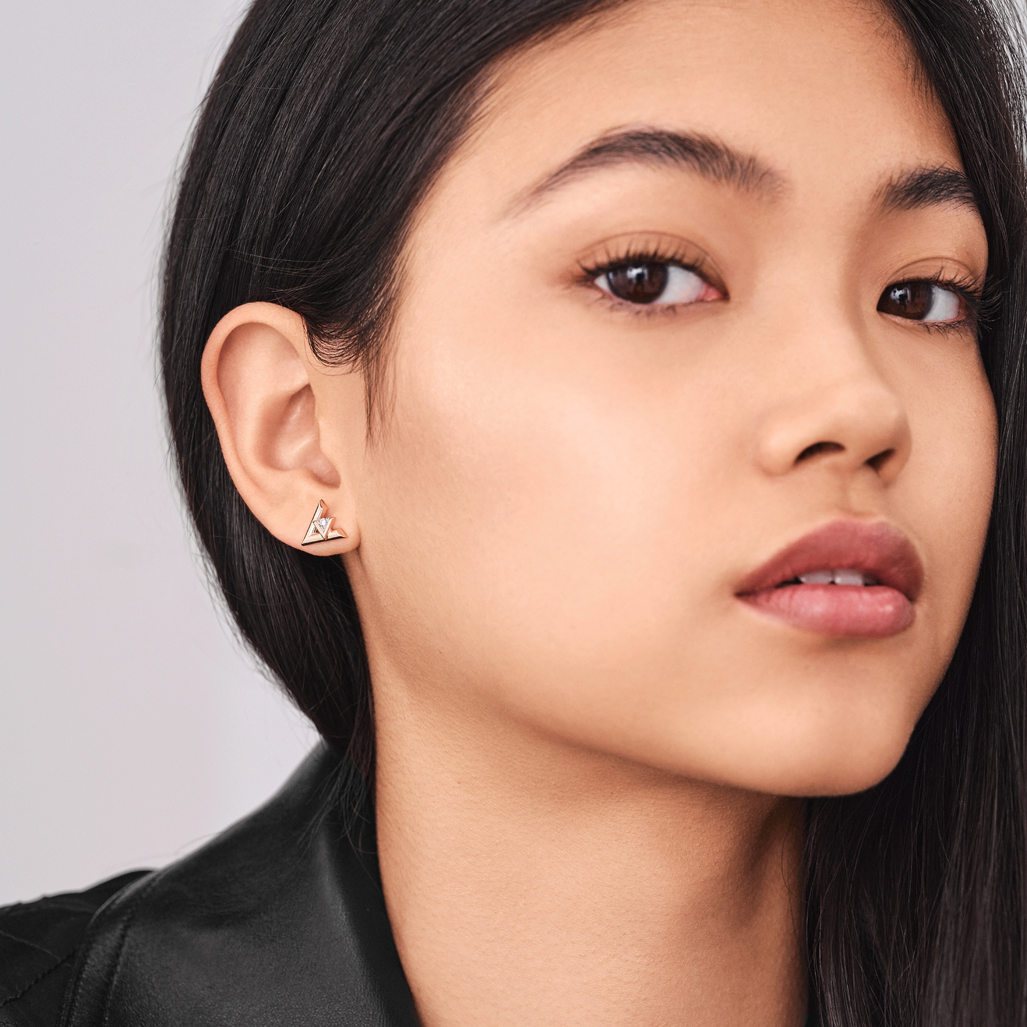 Volt One Stud, Pink Gold And Diamond - Per Unit