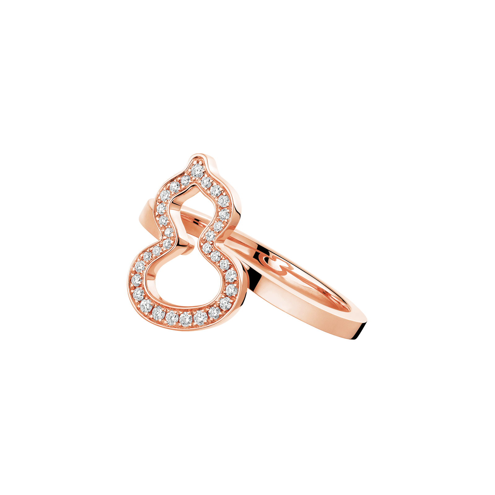 Petite Wulu ring in 18K rose gold with diamonds