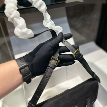 Saffiano Trimmed Tessuto Bandoliera Bag