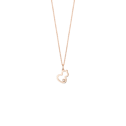 Petite Wulu necklace in 18K rose gold with a diamond