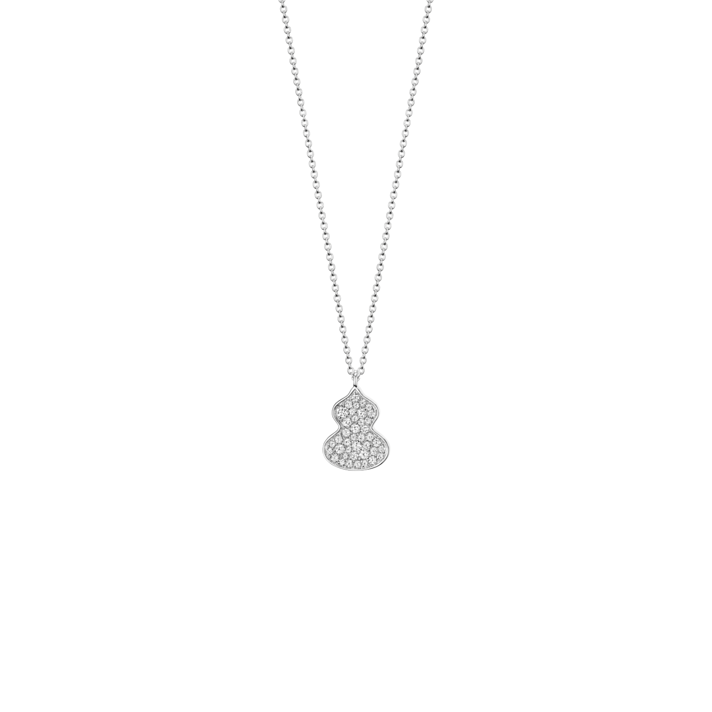Petite Wulu necklace in 18K white gold with diamonds