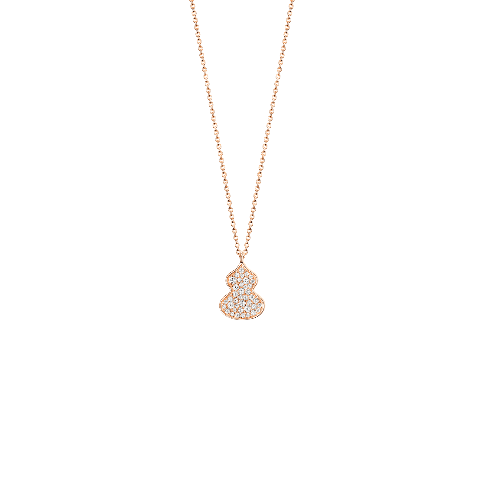 Petite Wulu necklace in 18K rose gold with diamonds