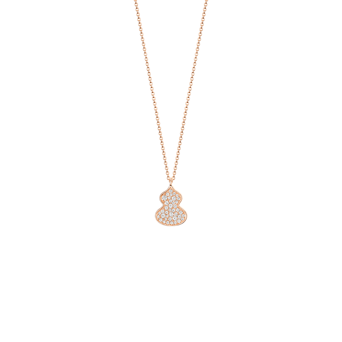 Petite Wulu necklace in 18K rose gold with diamonds