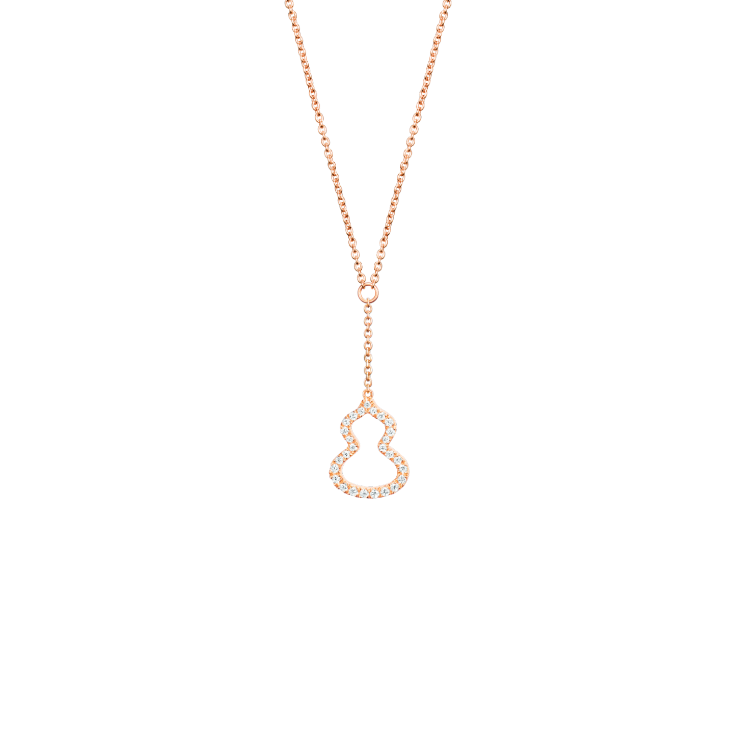 Petite Wulu necklace in 18K rose gold with diamonds
