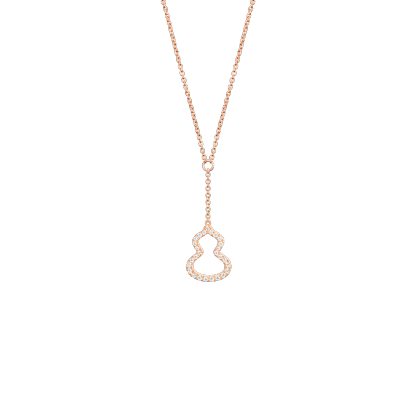 Petite Wulu necklace in 18K rose gold with diamonds