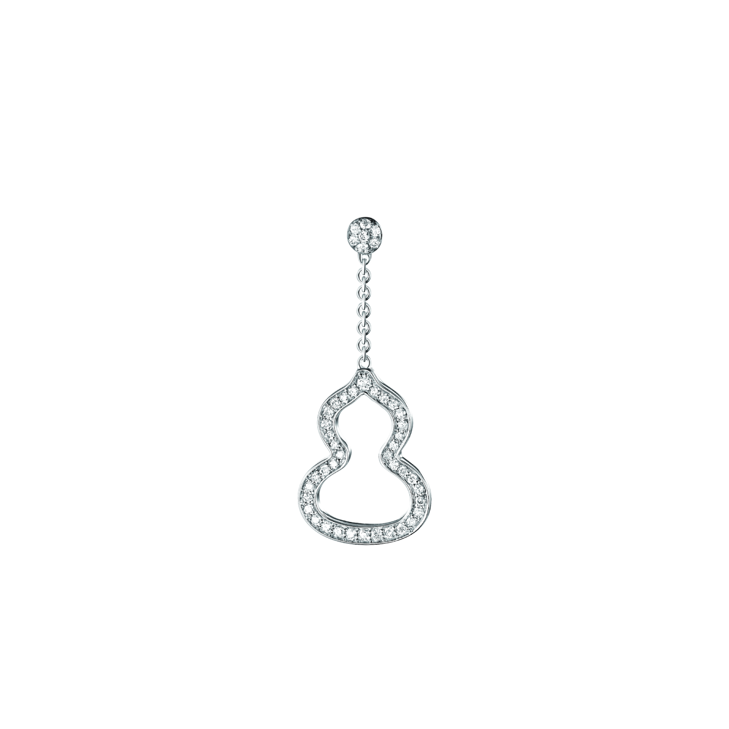 Small Wulu earring in 18K white gold with diamonds