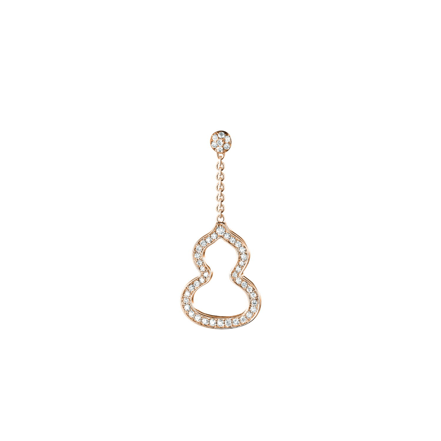 Small Wulu earring in 18K rose gold with diamonds