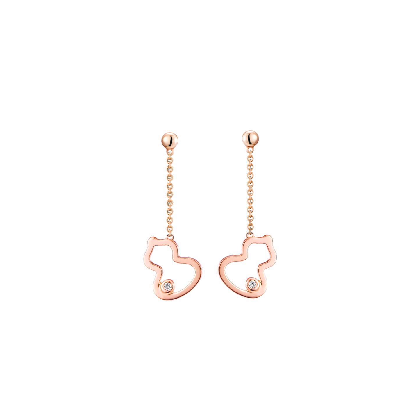 Petite Wulu earrings in 18K rose gold with diamonds