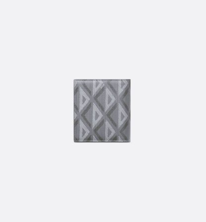 Compact Vertical Wallet Gray CD Diamond Canvas