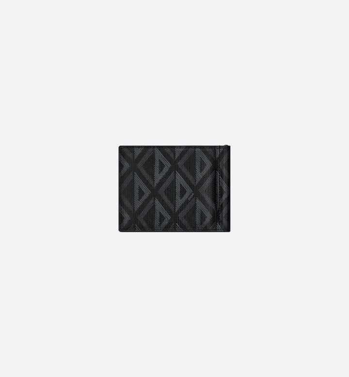 Wallet with Bill Clip Black CD Diamond Canvas