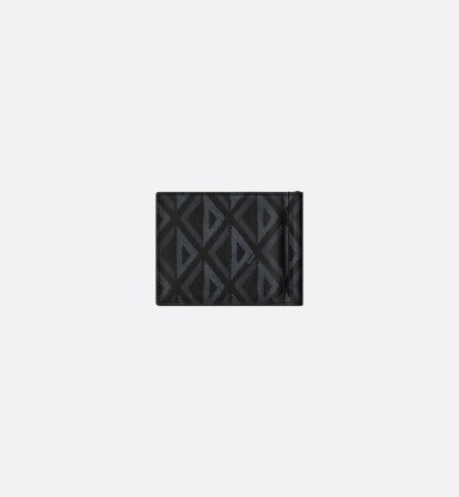 Wallet with Bill Clip Black CD Diamond Canvas