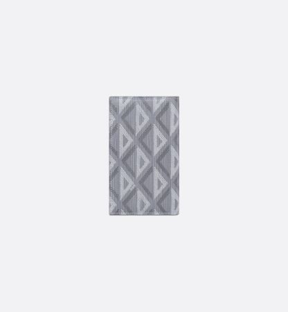 Long Bifold Card Holder Gray CD Diamond Canvas