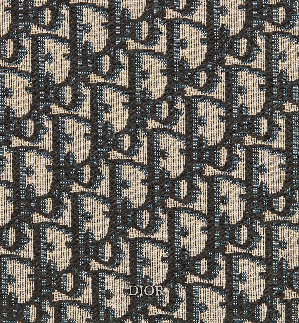 A5 Pouch Beige and Black Oblique Jacquard