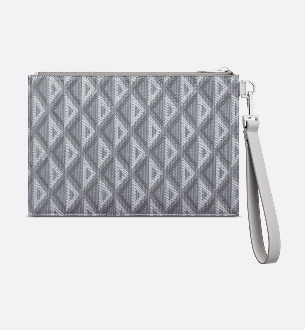 A5 Pouch Gray Diamond Canvas
