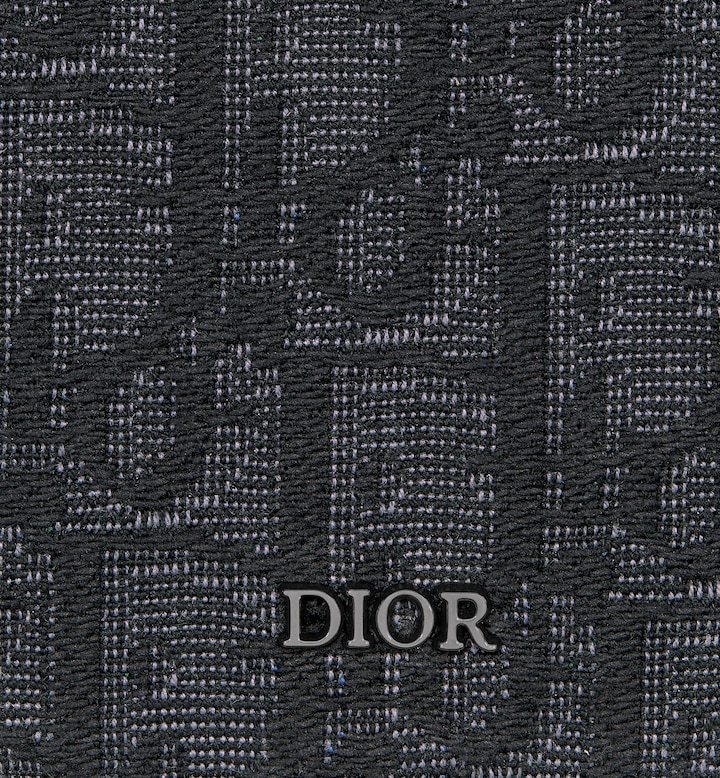 Vertical Bifold Wallet Black Oblique Jacquard