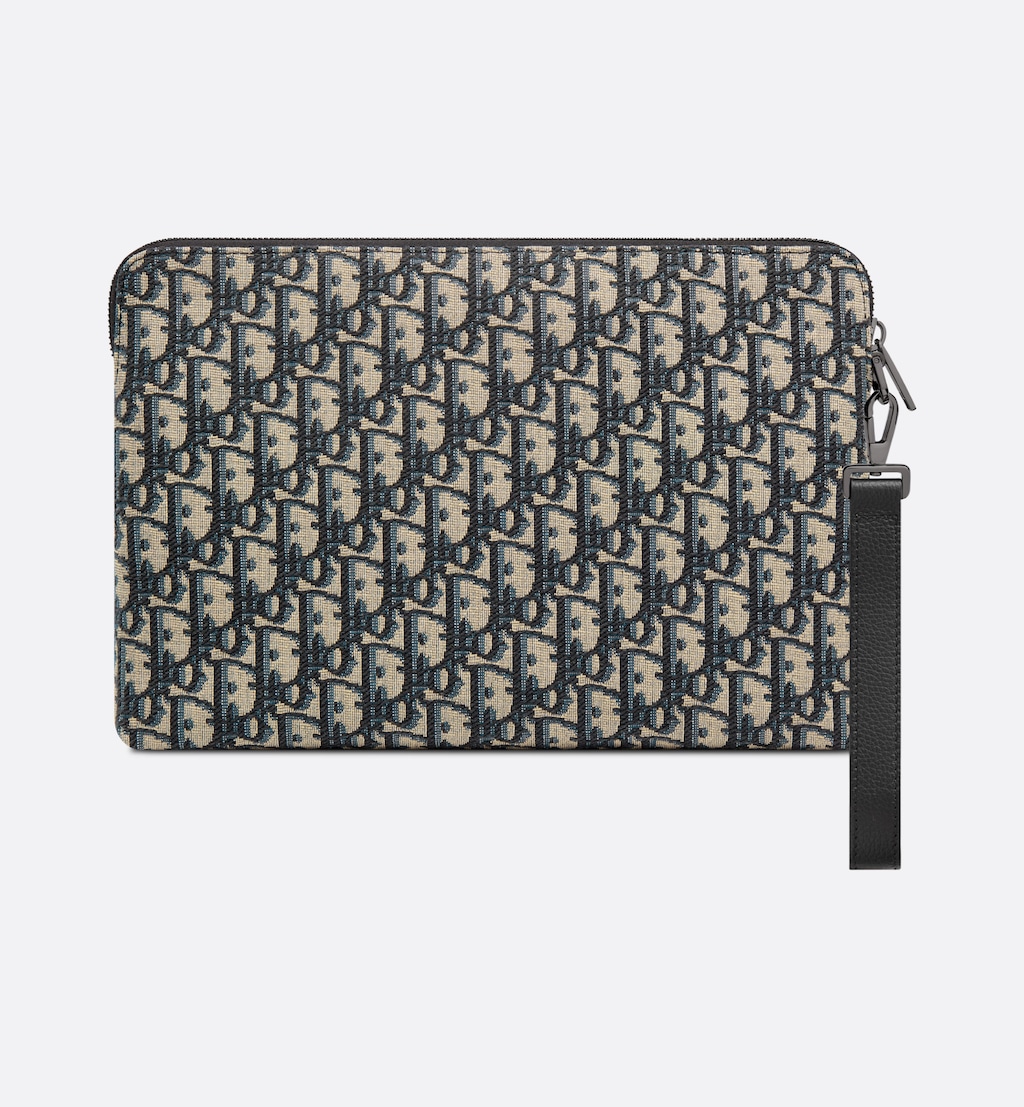 Pouch Beige and black Oblique jacquard