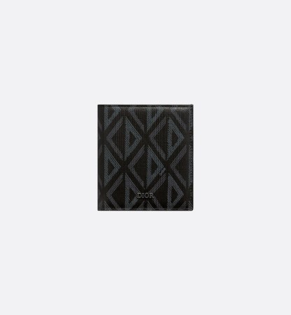 Vertical Bifold Wallet  Black CD Diamond Canvas