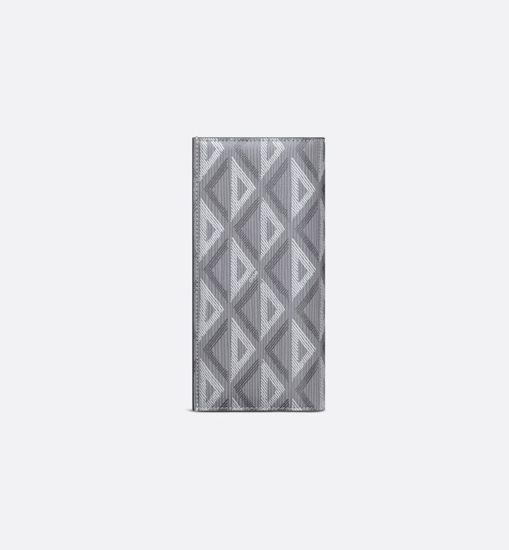 Vertical Bifold Wallet Gray CD Diamond Canvas