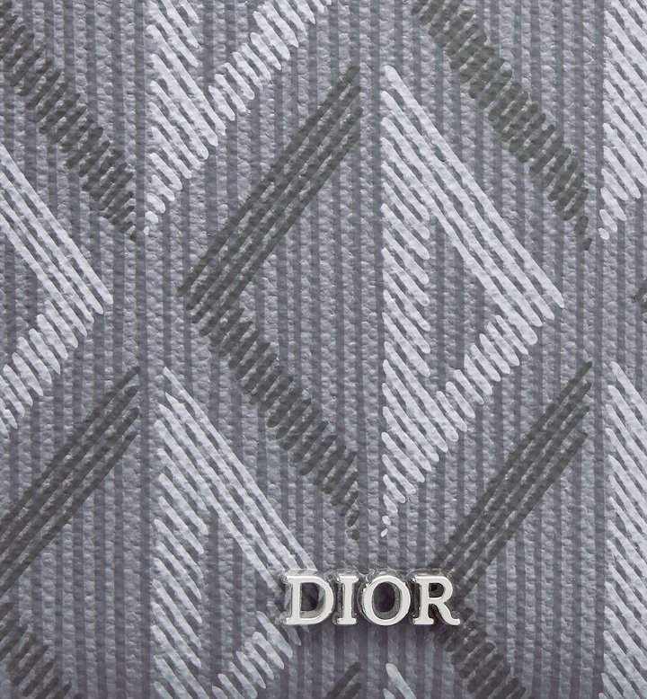 Vertical Bifold Wallet Gray CD Diamond Canvas