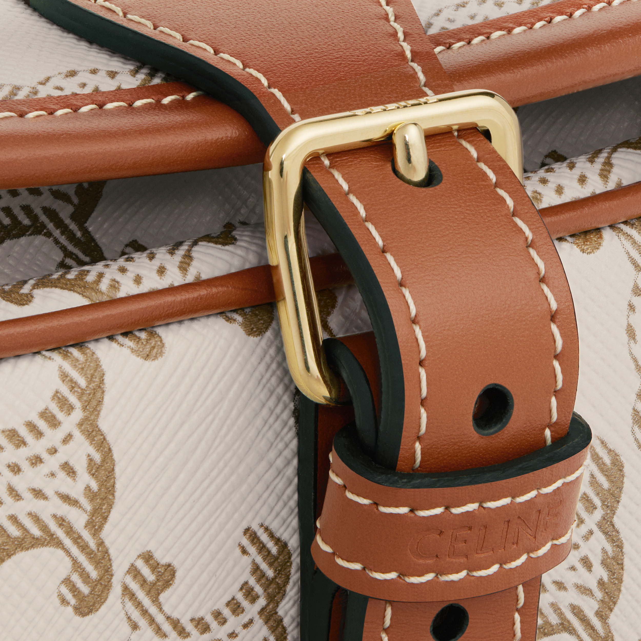 Medium Folco bag in Triomphe Canvas and calfskin