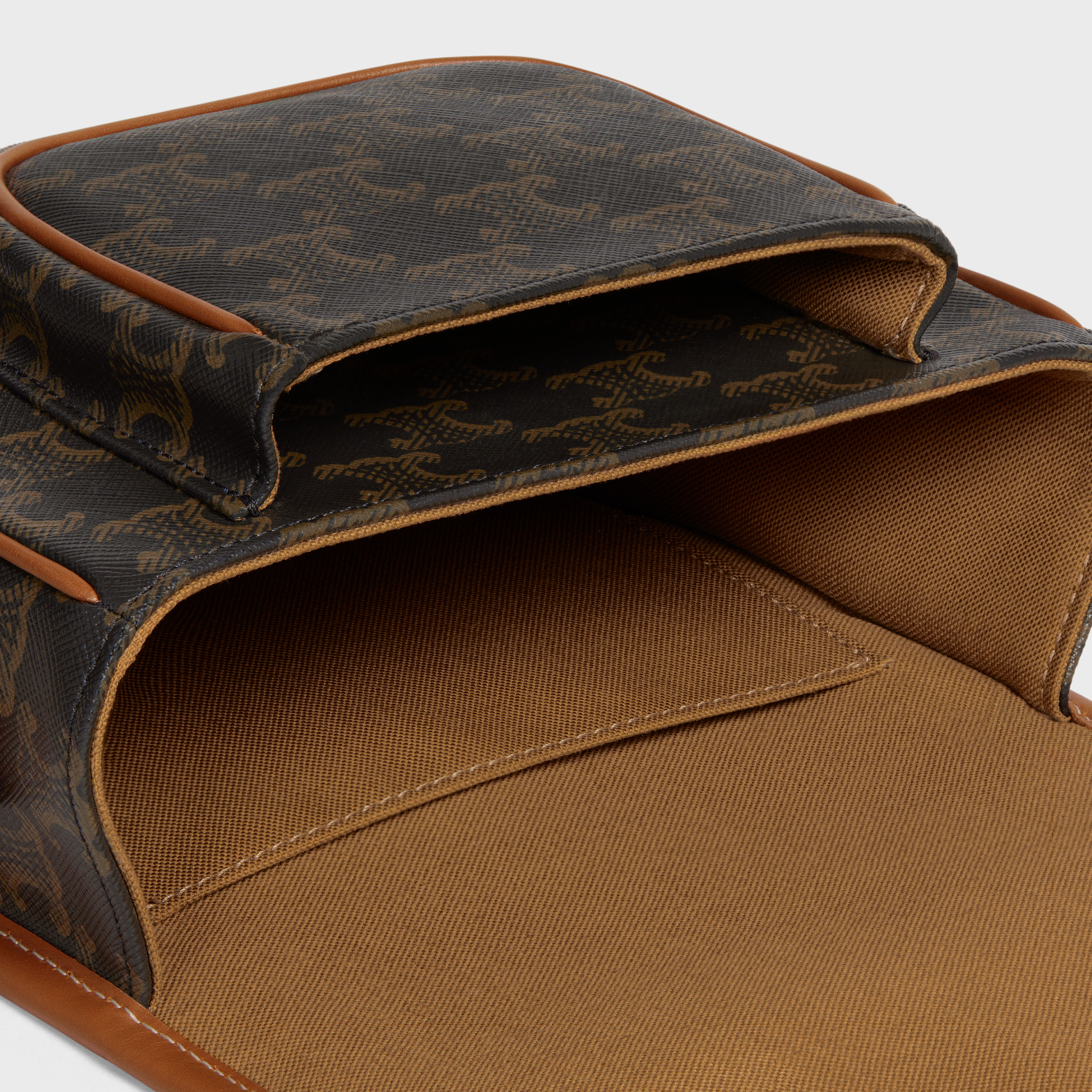 Medium Folco bag in Triomphe Canvas and calfskin