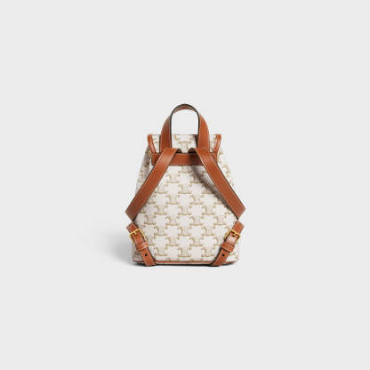 MINI BACKPACK FOLCO in Triomphe Canvas and calfskin