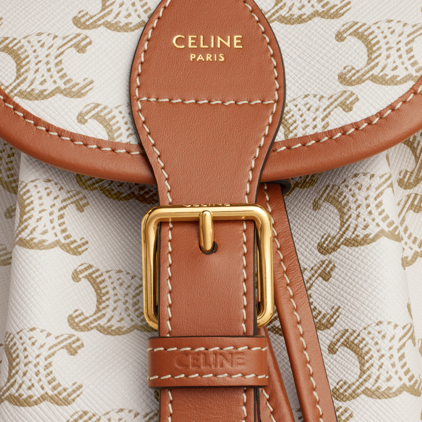 MINI BACKPACK FOLCO in Triomphe Canvas and calfskin