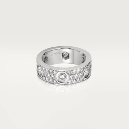 LOVE RING, DIAMOND-PAVED