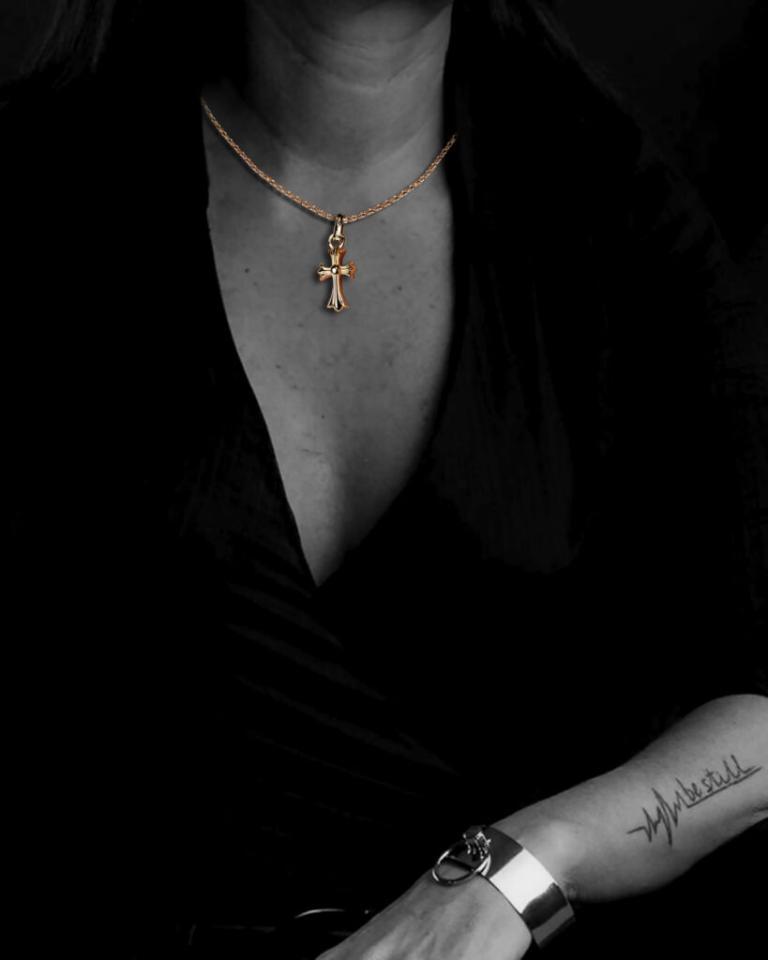 22K GOLD CROSS BABY FAT CHARM