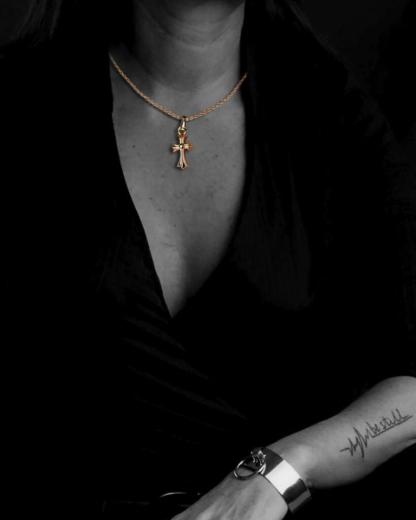 22K GOLD CROSS BABY FAT CHARM