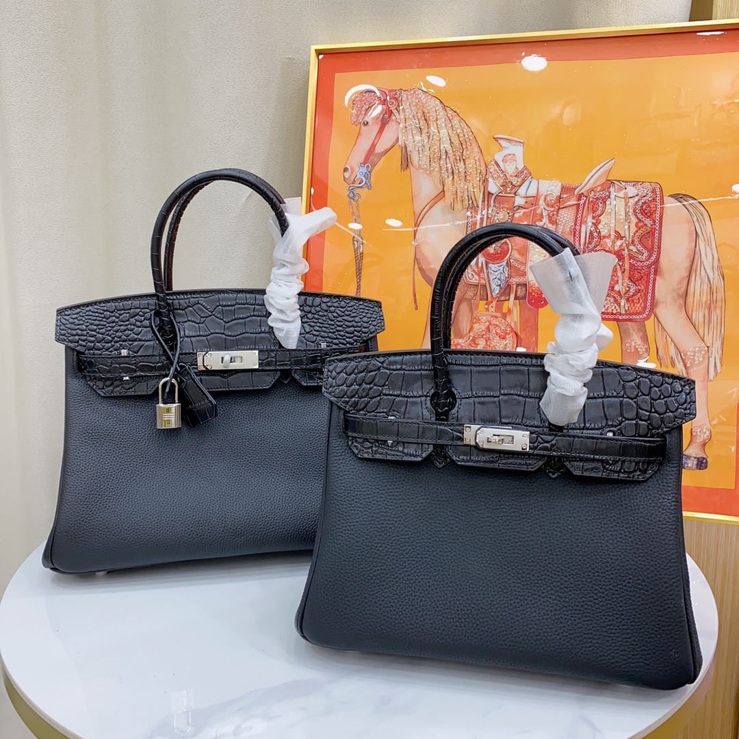 Herthtmes Togo Matte Alligator Birkin Touch 25/30 Gold