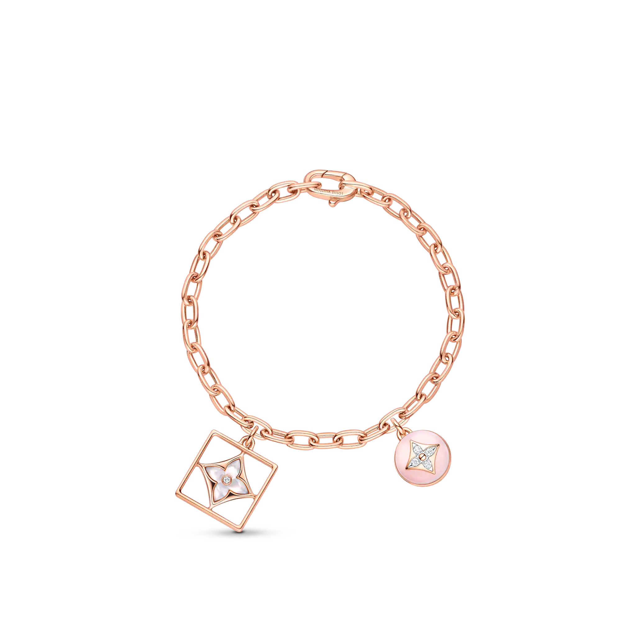B Blossom Bracelet, Pink Gold, White Gold, Pink Opal, White Mother-Of-Pearl And Diamonds