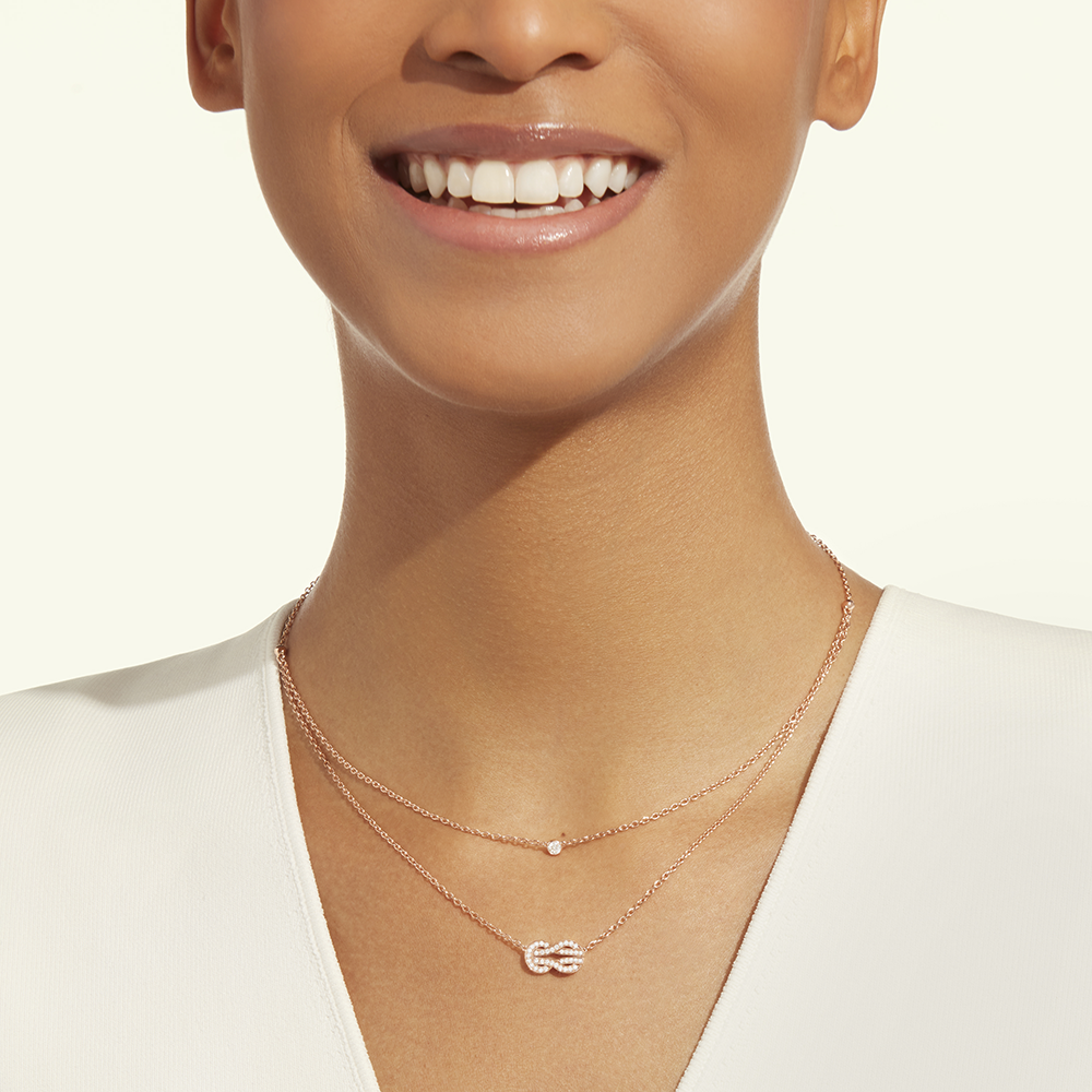 CHANCE INFINIE NECKLACE 18K PINK GOLD AND DIAMONDS MEDIUM MODEL