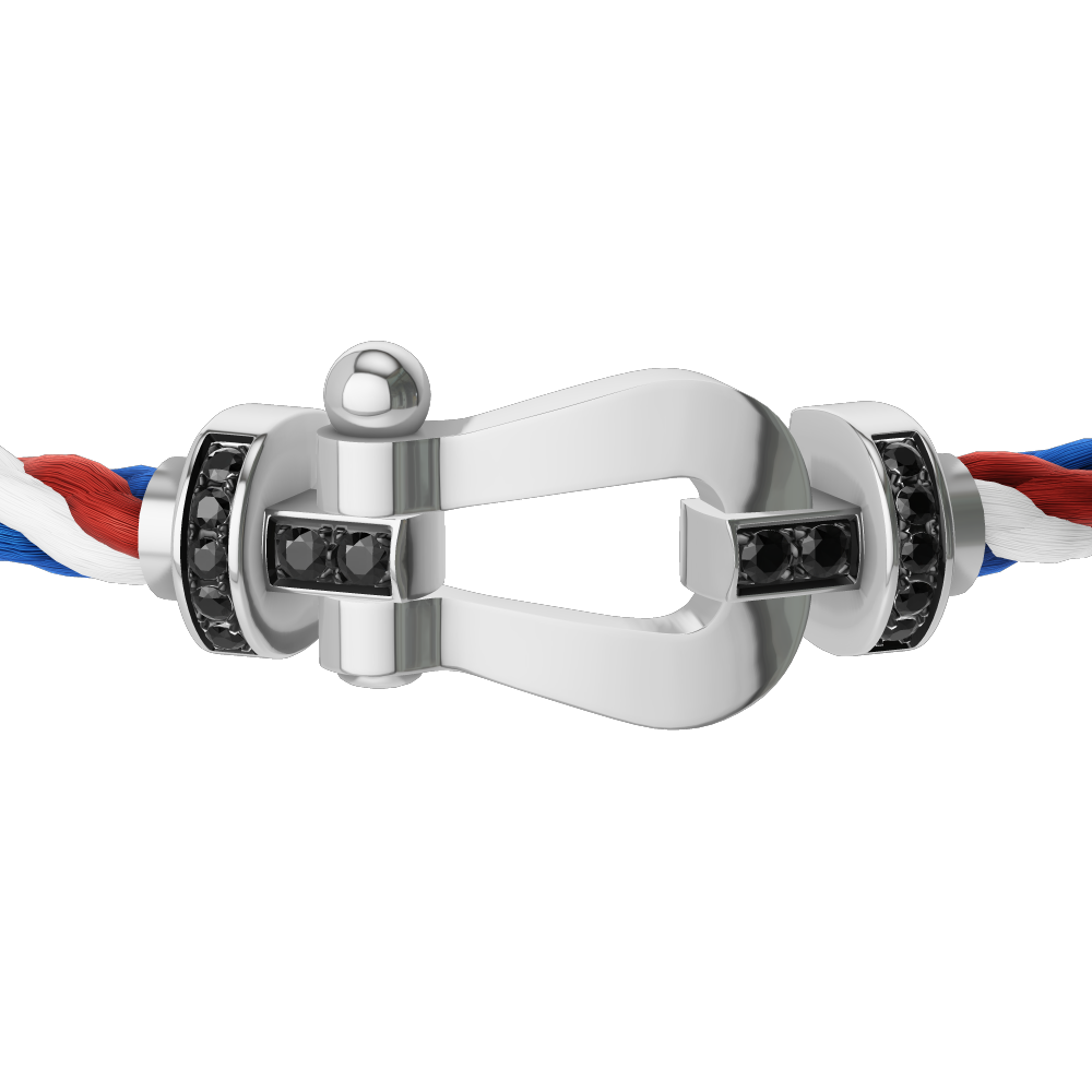 FORCE 10 BRACELET 18K WHITE GOLD AND BLACK DIAMONDS LARGE MODEL