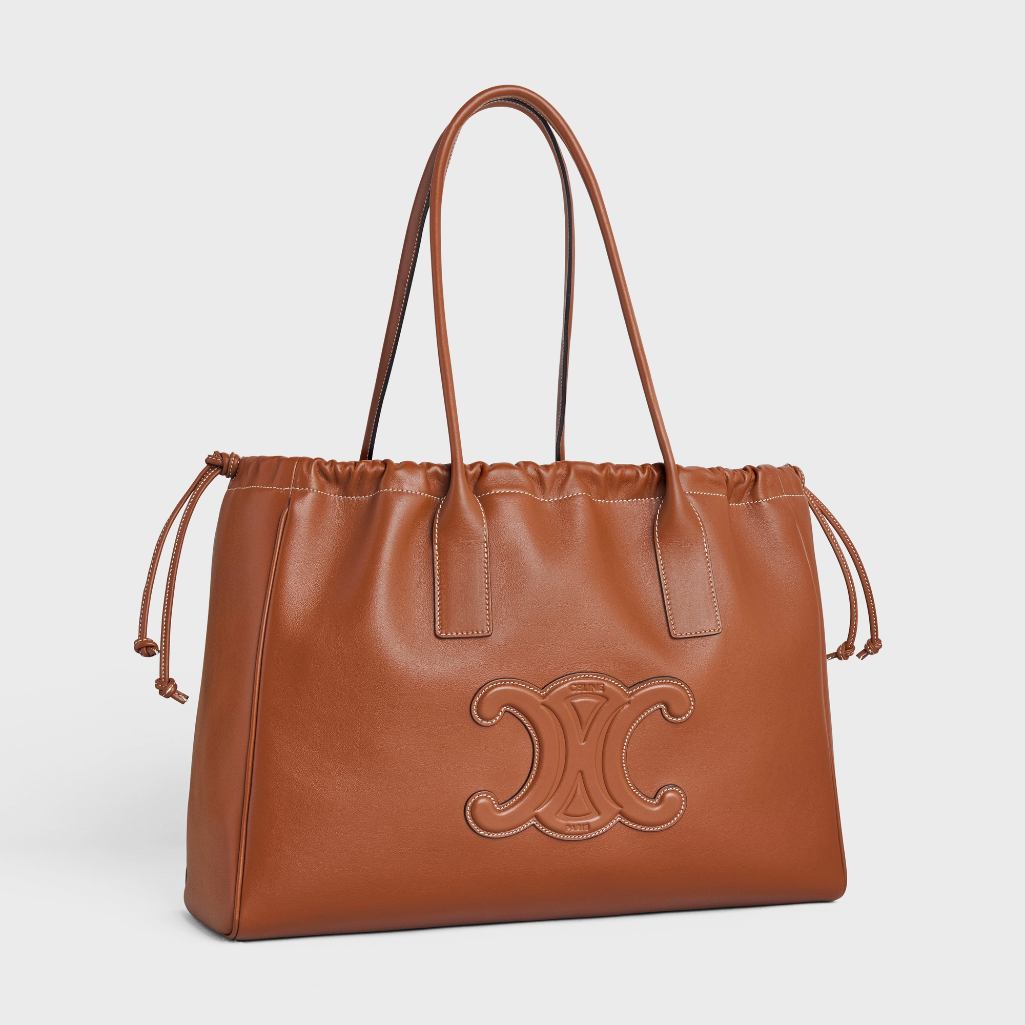 cabas drawstring cuir triomphe in Smooth Calfskin